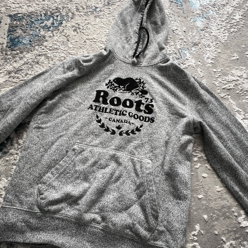 Roots Gray Hoodie with Black Logo